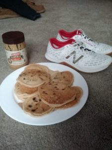 The shoes that started it all and the peanut-butter chocolate chip flapjacks that fueled me. 